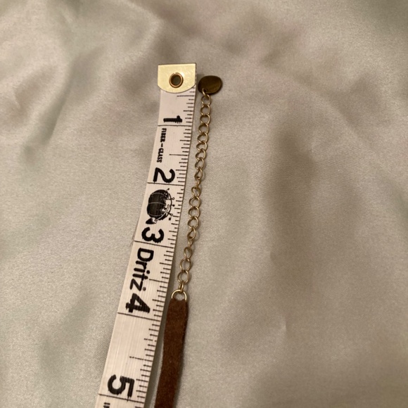 Necklace Brass Discs Brown Suede Cord 18” with 3” Extnsn Lobster Claw Clasp VGUC - Picture 8 of 12